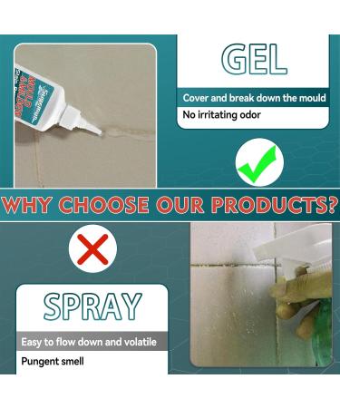 Mould Remover Gel - Large Capacity Household Cleaner for Toilet, Washing Machine, Bathroom, Kitchen - 210g*2 - Buy Online on GoSupps.com