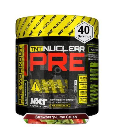 NXT Nutrition TNT Nuclear Pre Workout Pre Work Out Energy Drink| L-Citrulline Beta Alanine 350mg Caffeine for Pump Endurance & Focus - 40 Servings Vegan (Strawberry Lime Crush) 40 Servings (Pack of 1) - Buy Online on GoSupps.com