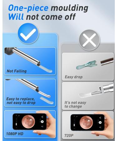 1080P HD Wireless Ear Wax Removal Kit with 6 LED Lights & 3 Curved Ear Spoons - WiFi Otoscope Camera for iPhone, Android, iPad - IP67 Waterproof Ear Scope - Ear Cleaner and Remover - Buy Online on GoSupps.com