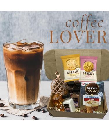 Iced Coffee Gift Set - 7x Nescafe Iced Latte Sachets Coffee Topper Coffee Syrup Border Coffee Biscuits - Gift for Coffee Lover Coffee Gifts for Men Christmas Gifts for Women Hampers for Women Original 18 Piece Set - Buy Online on GoSupps.com