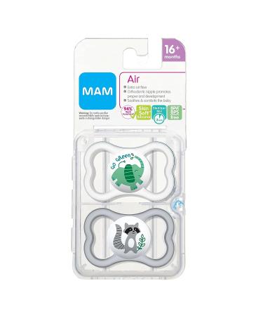 MAM Air Baby Pacifier for Sensitive Skin | Sterilizer Case | Unisex | 16+ Months | Pack of 2 - Buy Online on GoSupps.com