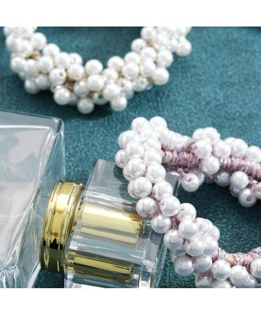 Brinie Pearl Champagne Hair Ties - Pack of 3 Elastic Scrunchies for Women and Girls - Buy Online on GoSupps.com