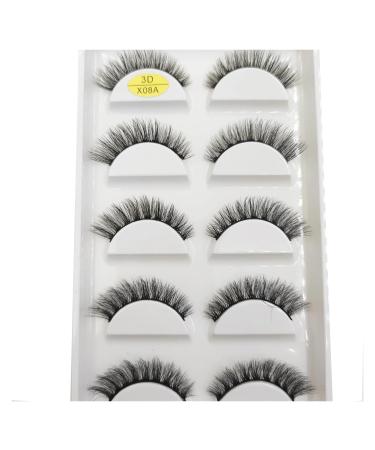 UAMOU 10/50 Boxes 37 Style 5 Pairs Natural 3D False Eyelashes Makeup Fake Eye Lashes Faux Cils Make Up Beauty Maquillaje Cheerfully (Color : 5Pairs X08A Size : 20 Boxes 100Pairs)