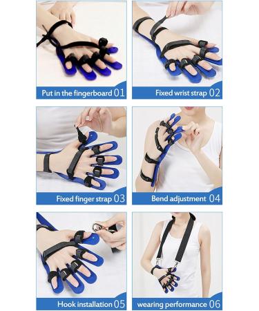 Hand Stroke Hemiplegia Rehabilitation Training Equipment Finger Orthoses Rehab Gloves Blue One Size - Buy Online on GoSupps.com