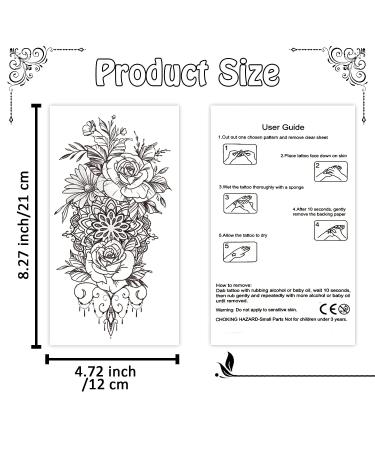 Cerlaza Temporary Tattoos for Women - Long Lasting Half Arm Sleeve Tatuajes Temporales with Sexy Flower Designs - Waterproof and Realistic - Buy Online on GoSupps.com