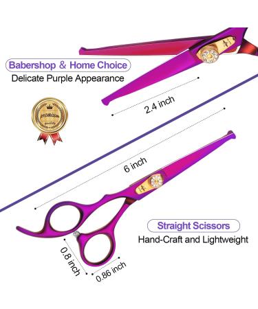 PURPLEBIRD Kids Safety Hairdressing Scissors 6 Inch - Professional Salon Barber Scissors for Children - Purple Cutting Scissor - Buy Online on GoSupps.com