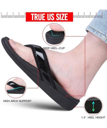 Orkii Women's Plantar Fasciitis Sandals - Arch Support Flip Flops for Comfortable Walking - Buy Online on GoSupps.com