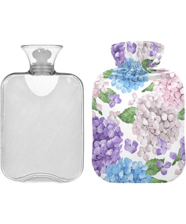 NAANLE 2L Hot Water Bottle with Hortanges Flower - Large Water Bottle for Menstrual Cramps & Pain Relief | Heat & Cold Therapy - Buy Online on GoSupps.com
