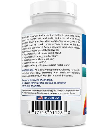 Best Naturals Biotin 10,000 mcg for Healthy Hair Growth - 200 Count - Buy Online on GoSupps.com