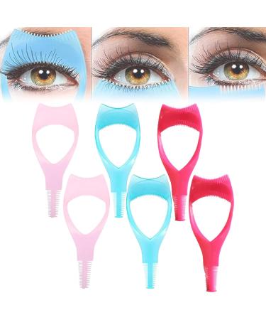 3 In1 Eyelashes Tools Mascara Shield Applicator Guard 3 in 1 Lash Tool Mascara Eyelash Shield Applicator Guard Tool Plastic Mascara Aid Eyebrow Drawing Tool Eyelash Brush Tool (6Pcs)