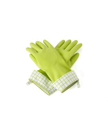 Full Circle Splash Patrol Natural Latex Cleaning and Dish Gloves, Medium/Large, Green Medium/Large Green