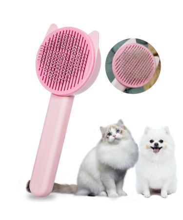 ZNOKA Cat Dog Grooming Brush Kitten Slicker Brush Pet Self Cleaning Shedding Brush Massage Combs for Cats and Dogs with Short Medium & Long Hair (Pink)