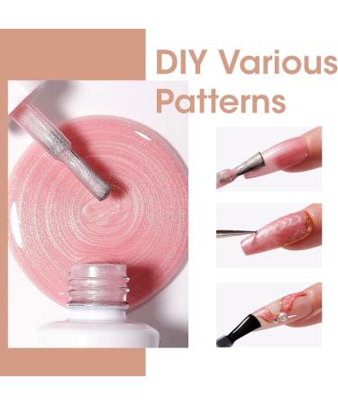 Gellen Gel Nail Polish Kit - 6 Elegant Shades Pink Rose White Nude Pearl Gel Nail Polish Set Shimmer Mermaid Gel Polish Soak Off Thread Effect Nail Art Manicure Gifts for Women Stay Chic - Buy Online on GoSupps.com