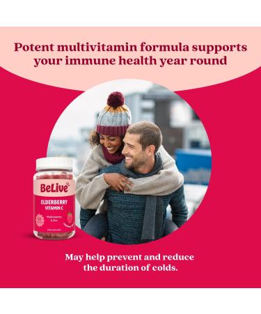 BeLive Elderberry Gummies with Zinc and Vitamin C - Immune Support Supplement with Vitamin D A E B12 - Gummies for Healthy Bones & Teeth Vegan Keto & Non-GMO - Raspberry Flavor | 2-Pack 2 Pack - Buy Online on GoSupps.com