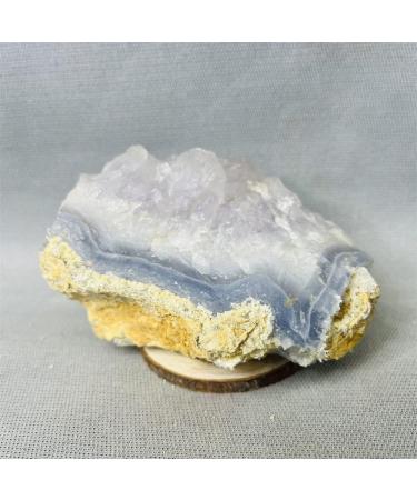 Natural Crystal Rough Natural Gemstone Blue Lace Agate Amethyst Crystal Cluster Blue Chalcedony Specimen Reiki Rock Crystal with Stone - (Color: Weight 575g 110mm) - Buy Online on GoSupps.com
