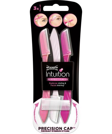 Intuition Eyebrow Shaper for Women Pack of 3 Disposable Razors Assorted
