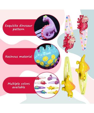 4 Pairs Of Dinosaur Hairpins Girl Hairpins Glitter Hairpins Girl Hair Accessories Animal Hairpins Girl Accessories - Buy Online on GoSupps.com