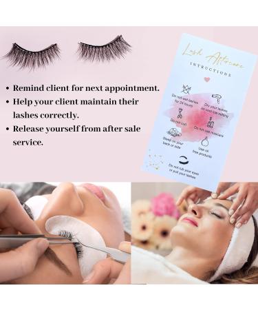 Lash Extension Aftercare Cards 3.5x2 Inch 100 Pack - Double Sided Eyelash After Care Instructions for Business - White&Gold Design - Buy Online on GoSupps.com
