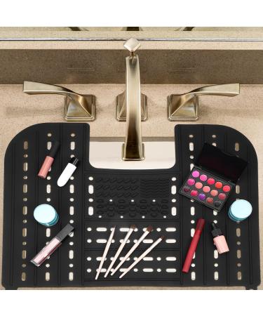 Foldable Sink Cover | Silicone Makeup Brush Cleaning Mat | Compact & Rollable Bathroom Sink Protector - Buy Online on GoSupps.com