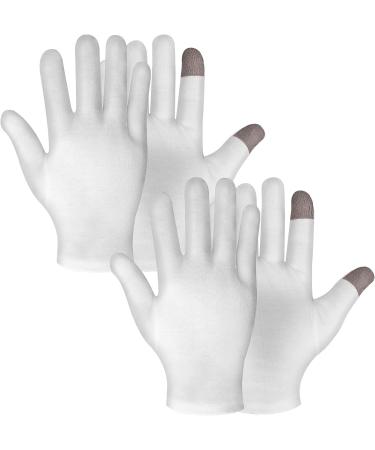 Dimeho 2 Pairs Touch Screen Moisturizing Gloves SPA Gloves for Dry Hands White Cotton Gloves for Sleeping Moisturizing Night Gloves for Rough Cracked Dry Chapped Hands Skin - Buy Online on GoSupps.com
