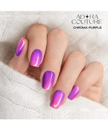 Adora Couture Chrome Aurora Purple Gel Nail Strips | 20pcs Nail Wraps Kit - Salon-quality, Long-lasting, Easy Application | Breathable Adhesive Nail Stickers for Women - Buy Online on GoSupps.com