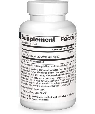 Source Naturals Huperzine A 200 mcg - 120 Tablets | Enhanced Memory & Focus - Buy Online on GoSupps.com