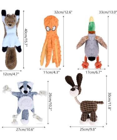 CITAMAMA Squeaky Dog Toys 5 Pack Plush Puppy Dog Toys Various Animals Shapes Training Toy Chew Toys for Puppy Small Dogs - Buy Online on GoSupps.com