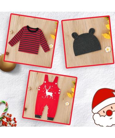 Infant Baby Boys Clothing Set | Newborn Cotton Romper Outfit | 3pcs Suit with T-shirt, Dungarees, and Hat | Red | 0-3 Months - Buy Online on GoSupps.com