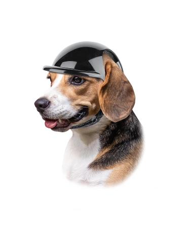 Enjoying Dog Helmet Cat Helmet Outdoor Motorcycle Dog Hard Hat Safety Helmet for Head Protection Black Sports(27lb-44lb)