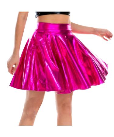 Genetic women laser metallic long-sleeved ballet dance jersey leotard shiny ballet tightening ballet body dance body lacquer leather bodysuit catsuit blouse body women elegant white jumpsuit ladies long arm black 1-hot pink s