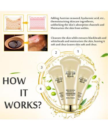 Peel Off Face Masks - Blackhead Remover Deep Cleansing Herbal Cream for Acne & Oil Control - Buy Online on GoSupps.com
