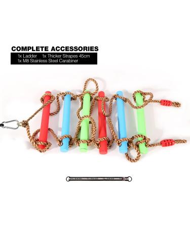 RedSwing 6.6 Ft Rope Ladder for Kids - Climbing Ladder for Swing Set - Hanging Rope Ladder with Strap - Outdoor Play Set for Tree House, Playground, and Ninja Slackline - Multi Color - Buy Online on GoSupps.com