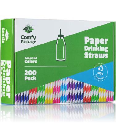 Paper Straws 100% Biodegradable Assorted Colors (Assorted Drinking Straws) - Buy Online on GoSupps.com