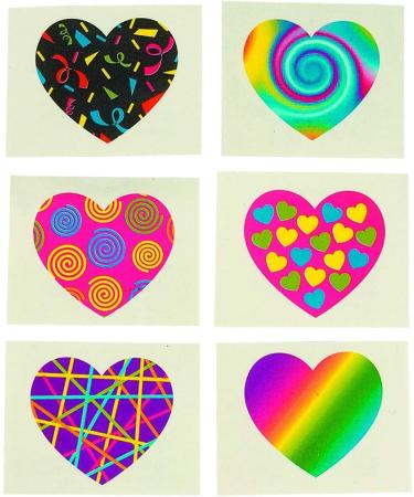 Funky Heart Tattoos - 72 Pieces | Trendy Temporary Tattoo Set - Buy Online on GoSupps.com