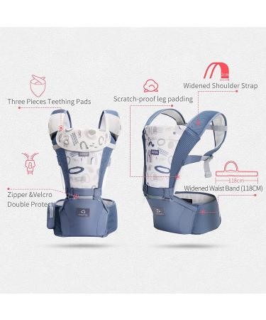 Bebamour Baby Carrier - Front and Back Carry, Newborn to Toddler, Hip Carrier, Head Hood, Waist Extender, Teething Pads - Mesh Grey - Buy Online on GoSupps.com