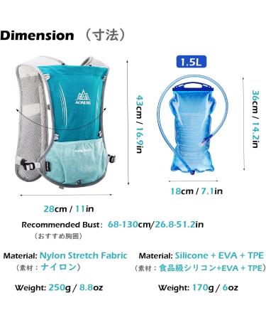 TRIWONDER Hydration Pack Water Backpack 5.5L - Light Blue 5L Hydration Vest for Trail Running, Cycling, Hiking - Includes 1.5L Water Bladder - Buy Online on GoSupps.com