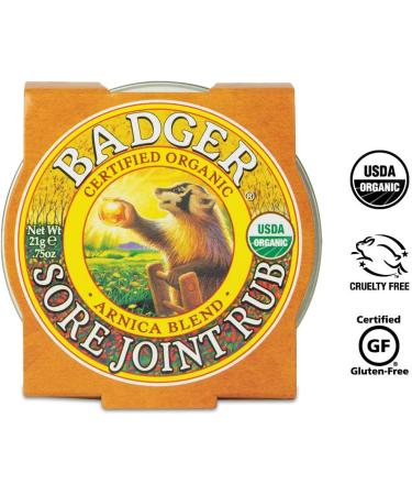 Badger Company Organic Sore Joint Rub with Arnica - 0.75 oz for Pain Relief - Buy Online on GoSupps.com