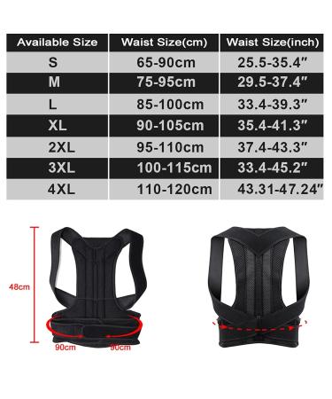 Posture Corrector For Back Clavicle Spine Back Shoulder Lumbar Support Corset Correction Posture pedic belt Men Women (Red XL) Better life Black L - Buy Online on GoSupps.com