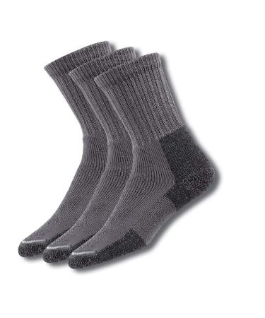 thorlos unisex-adult Kx Max Cushion Hiking Crew Socks Large Pewter (3 Pairs)