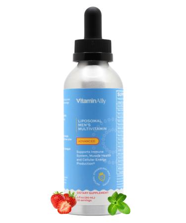 Vitaminally Liposomal Men's Liquid Multivitamin Drops | Non-GMO | Sugar Free | Gluten Free | 30 Day Supply | Supports Immune System Muscle Health Cellular Energy Production