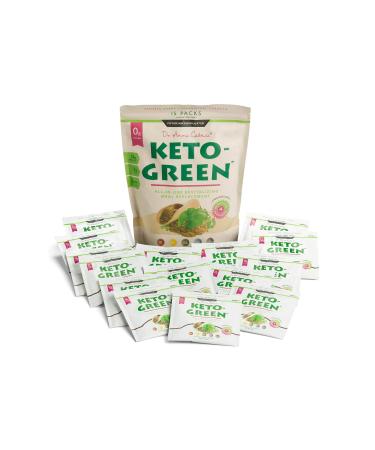 Keto Green Protein Shake - Chocolate Ketogenic Protein Powder Drink, Lactose Free Vegan Protein, Supports Gastrointestinal Health, Aides Natural Body Detoxification (15 Serving Pack)