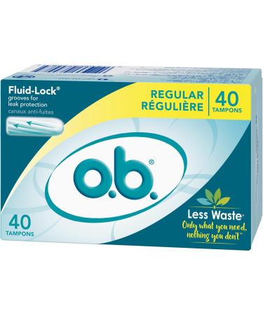 Buy o.b. Non-Applicator Tampons - Unscented Regular 40ct | Fast International Shipping - Buy Online on GoSupps.com