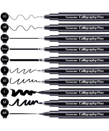 Calligraphy Pens Set - 10 Size Brush Pens for Beginners - Ideal for Hand Lettering, Drawing, Sketching, and Journaling - Buy Online on GoSupps.com