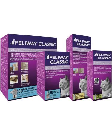 Feliway Optimum refill the best solution to ease cat anxiety cat conflict and stress in the home & Classic 20ml Spray comforts cats and helps solve behavioural issues and stress - 20ml + Classic 20ml Spray - Buy Online on GoSupps.com