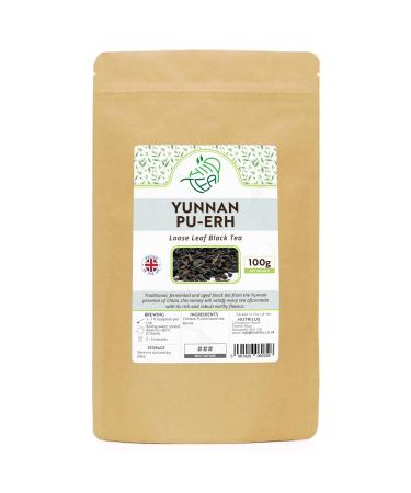 Yunnan Pu-Erh Premium Loose Leaf Black Tea - Fermented and Aged Chinese Tea (100g)