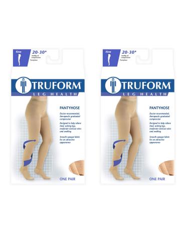 Truform 20-30 mmHg Compression Pantyhose X-Tall 2 Count - Beige (Pack of 2) - Buy Online on GoSupps.com