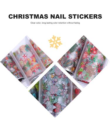 10 Sheets Christmas Nail Art Stickers Xmas Nail Decals Holiday Manicure Santa Stickers Snowflake Nail Art Stickers DIY Xmas Nail Art Tips Xmas Nail Stickers Halloween Nail Supplies - Buy Online on GoSupps.com