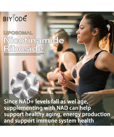 NAD+ Supplement Capsules - Liposomal Nicotinamide Riboside Capsules 900mg with Resveratrol & Quercetin - High Purity NAD Supplement for Anti-Aging Energy Focus - 80 Capsules - Buy Online on GoSupps.com