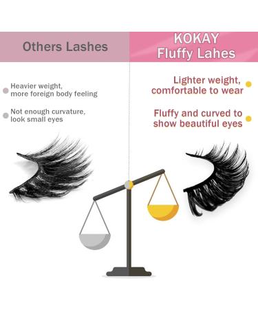 KOKAY False Eyelashes Fluffy Russian Strip Lashes 10 Pairs Natural Curly Fake Mink Lashes 3D Effect Lightweight Sweat-proof Reusable Eye Lashes for Every Type of Face Gift for Her (A-18MM) - Buy Online on GoSupps.com