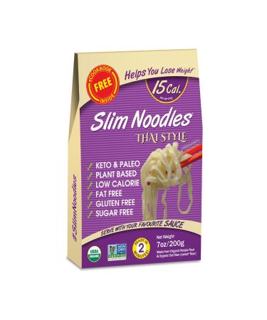 Keto Organic Thai Style Noodles - Zero Carb Sugar & Gluten Free Shirataki Noodle Plant Base Vegan Diet Made of Konjac Flour & Oat Fiber | Healthy Instant Meal Ready to Eat (200g) Pack of 10 7 Ounce (Pack of 10)